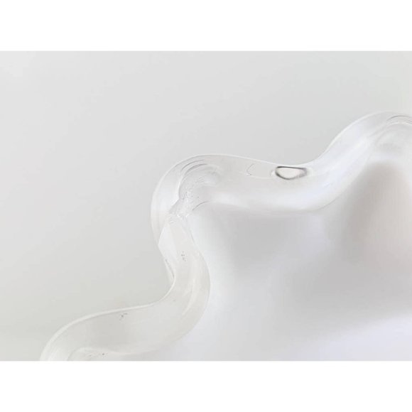 Vtg White Milk Glass Serving Bowl 11" Fenton Silver Crest Footed Double Crimped - Picture 6 of 9